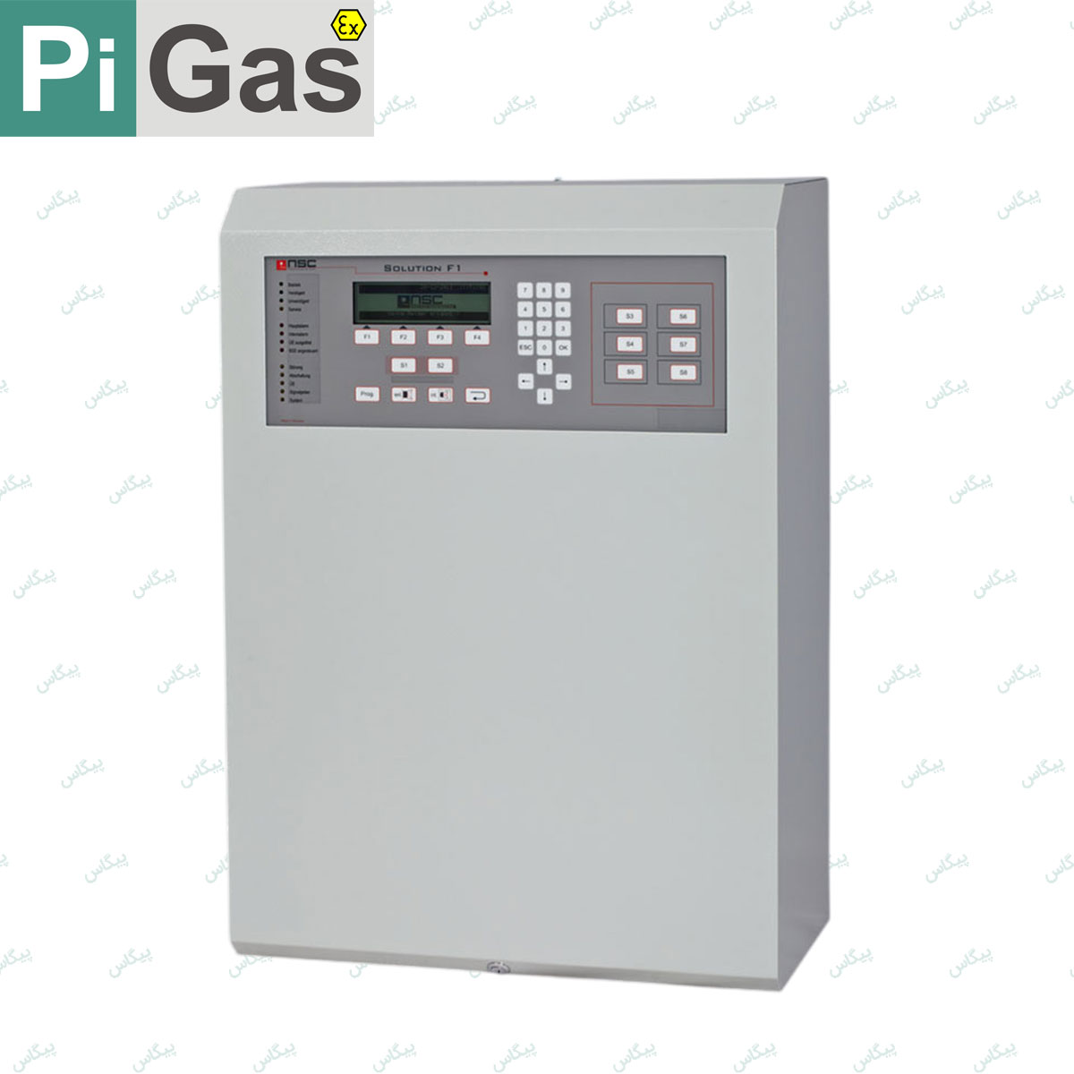 تصویر کنترل پنل اعلام حریق آدرس‌پذیر NSC مدل Solution F1-18 با محفظه سری C1